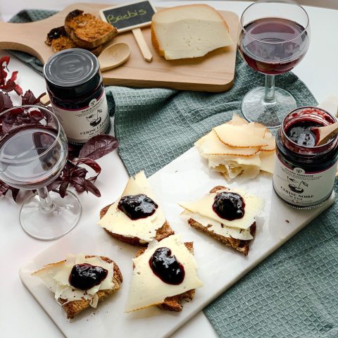 Sheep's milk cheese and cherry jam