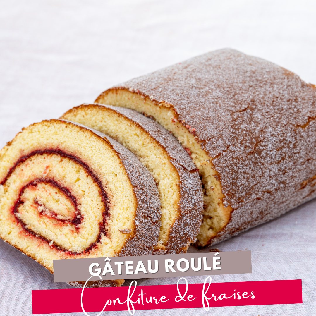 Gâteau roulé à la confiture de fraises